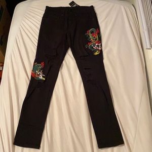 Black Skinny Young and Reckless Jeans